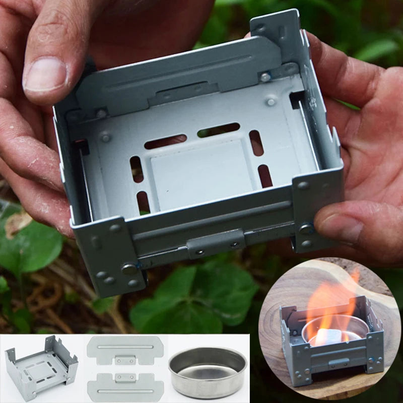 1set Camping Solid Fuel Alcohols Stove Portable Foldable Alcohol Burner Camping Equipment Hiking Picnic Cooking Supplies고체연료