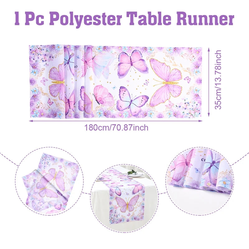 Butterfly Birthday Party Decoration Kids Girls Butterfly Party Disposable Tableware Paper Cup Plate Birthday Baby Shower Party - I YAN