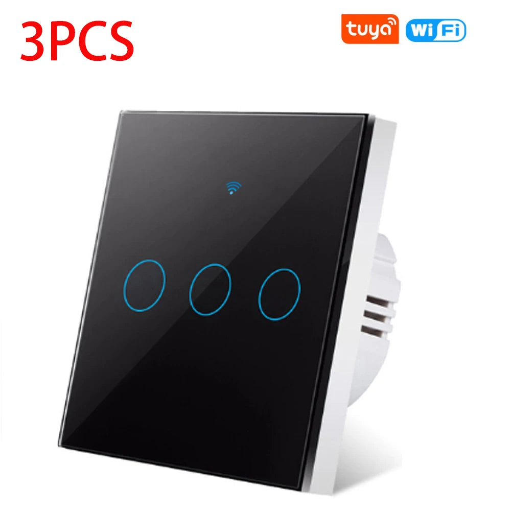 AXUS EU WiFi Smart Light Switches Touch Switch RF433 No Neutral Wire Smart Home Life Tuya App Control Support Alexa Google Home
