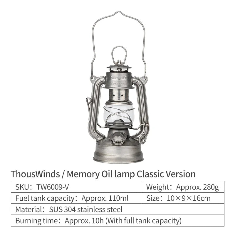 Oil Lamp Outdoor Portable Mini Camping Lantern Emotion Retro Lights for Hike Picnic Backpack Camping Supplies