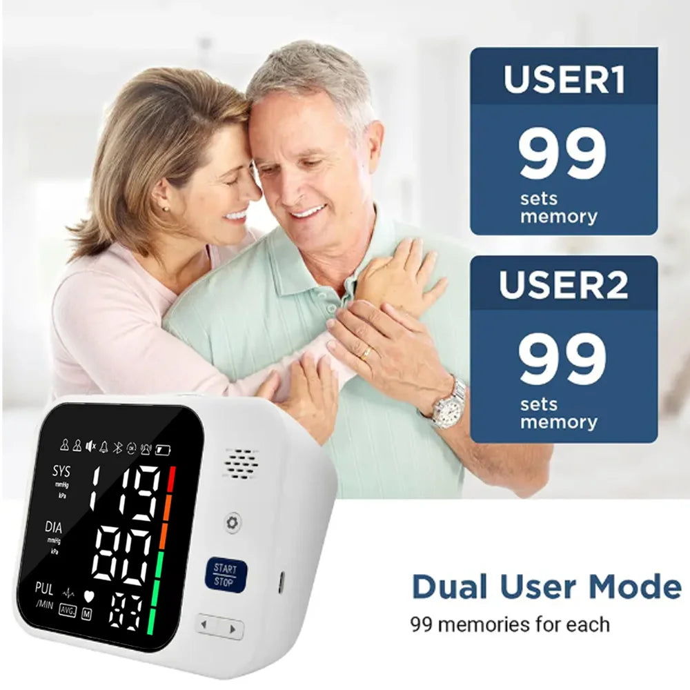 Rechargeable Blood Pressure Monitor Upper Arm BP Measure Device Automatic Tonometer Tensiometer Digital Health Sphygmomanometer