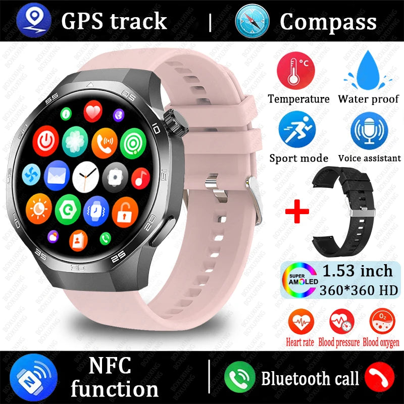 New GT5 Pro Smart Watch Men AMOLED HD Screen GPS NFC Heart Rate Bluetooth Call Watch 5 MAX IP68 Waterproof SmartWatch Man