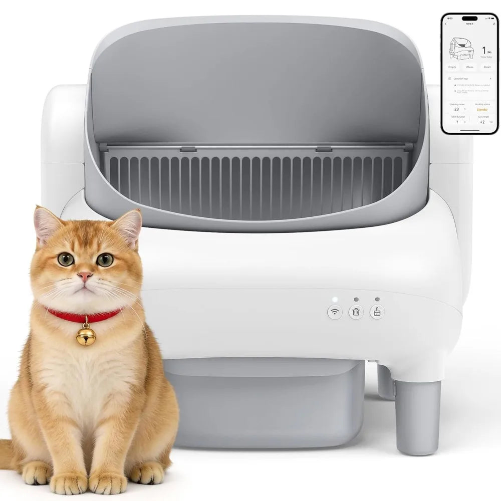 Smart Auto Self-Cleaning Litter Box – 10.5L Waste Bin, 14-Day Capacity & App Health Monitoring for Multi-Cat Homes