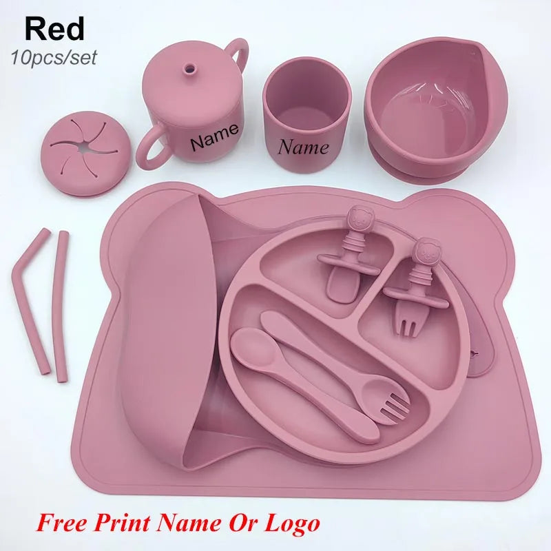 Silicone Baby Feeding Set 10 Pcs – BPA Free Kids Tableware - I YAN