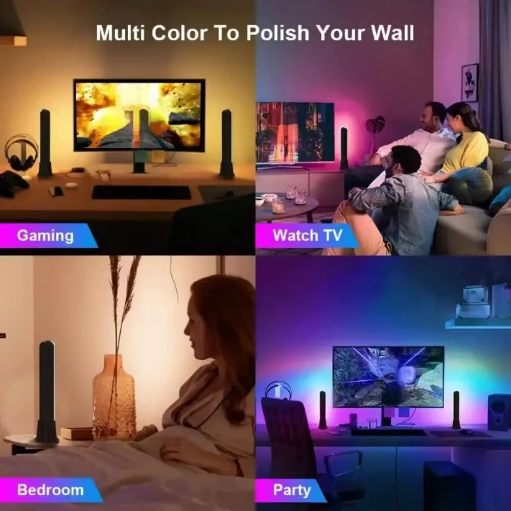 I YAN RGB Rhythm Light Smart LED Light Bar with color adjustments, remote control, USB power, ideal for gaming and desktop ambiance.