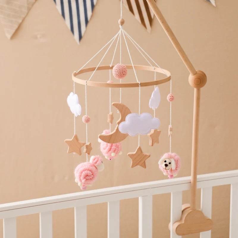 Cartoon Bee Baby Crib Mobile – Wooden Bed Bell Rattle Toy for Newborns 0-12M - I YAN
