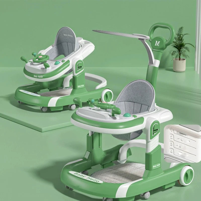 I YAN 5-in-1 Baby Infant Walker with learning toys, anti-rollover design, multifunctional, without batteries, suitable for infants.