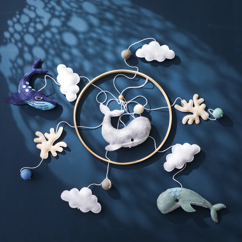 Crochet Stars Baby Crib Mobile – Wooden Bed Bell Hanging Toy for Newborns 0-12M - I YAN