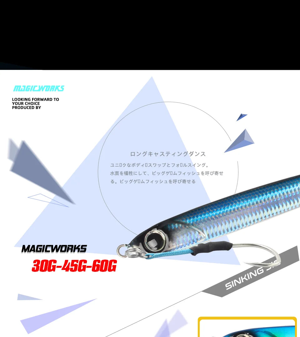 Sea Metal Jig False Bait 30g 45g 60g Lures Saltwater Fish Items Professional Tackle Fishing Lure Goods Perch Baits