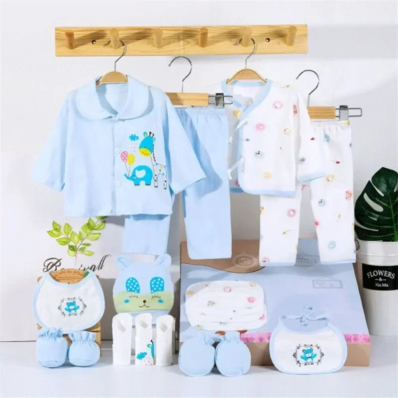 18-Piece Newborn Baby Gift Set – 100% Cotton Layette Box for Boys & Girls - I YAN