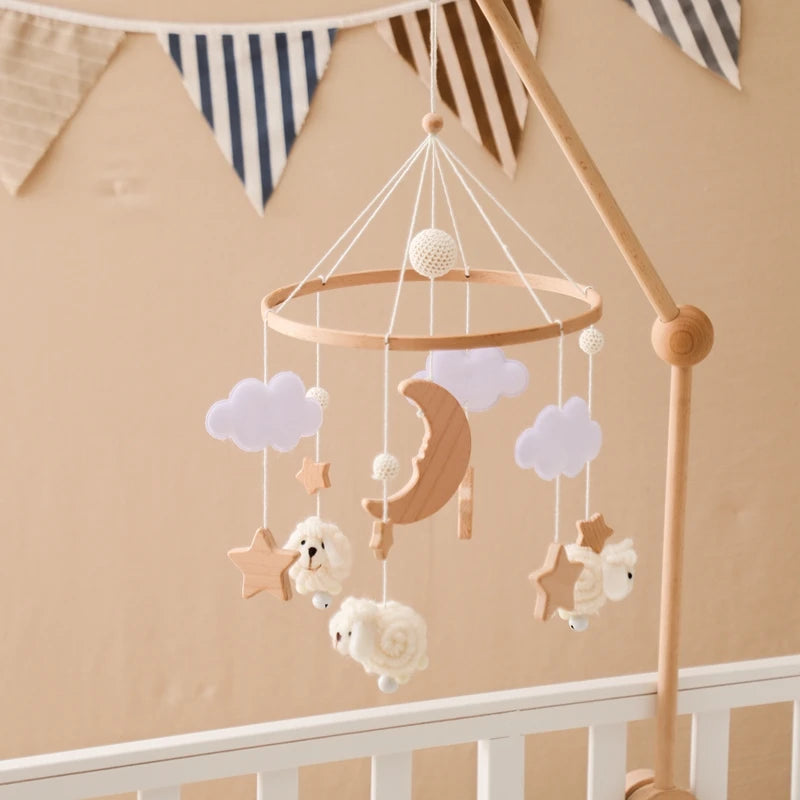 Cartoon Bee Baby Crib Mobile – Wooden Bed Bell Rattle Toy for Newborns 0-12M - I YAN