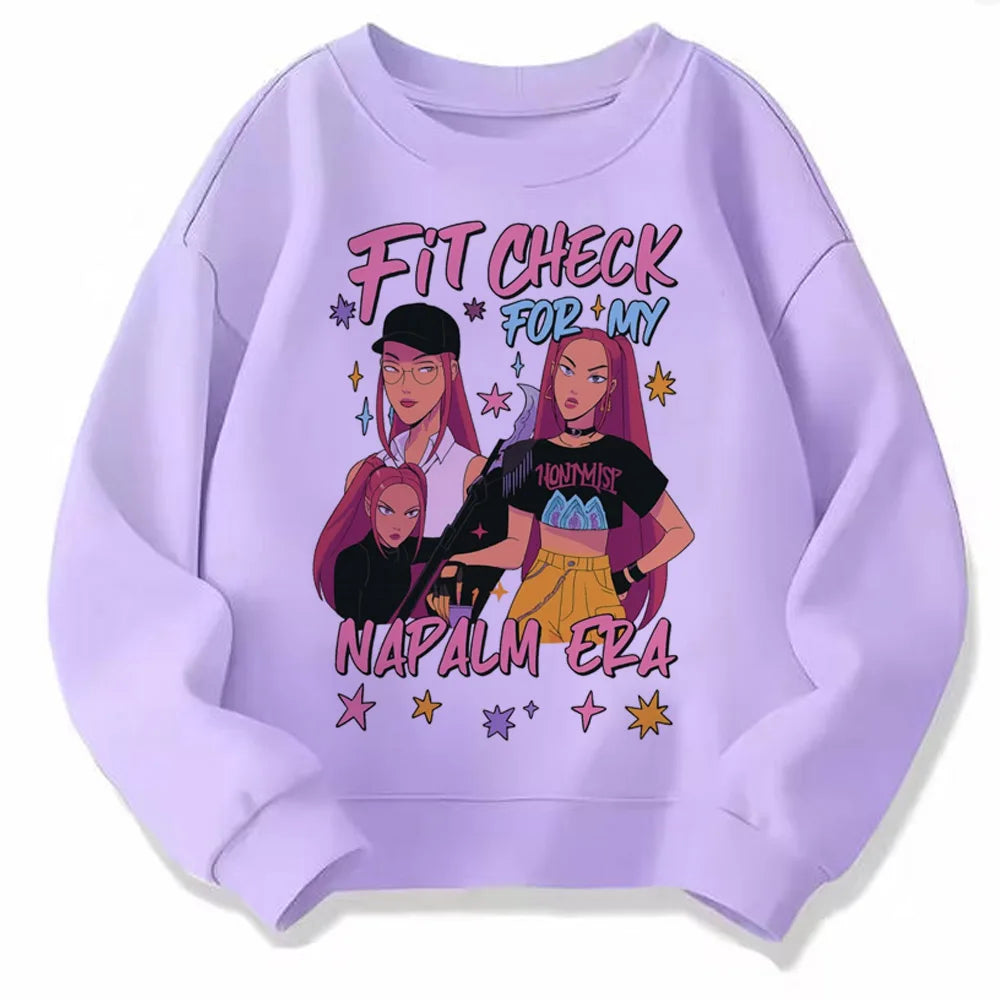 Movie Fans Gift Hoodie Girls Kids Huntrix Kpop Demon Hunters Children's Sweatshirt Cute Tiger Harajuku Hoody for Boys Girls