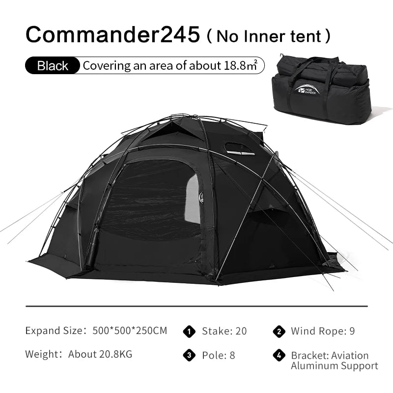 Camping Tent Commander Dome Tent Shelter Waterproof Windproof Ultra-light 70D Nylon 160/185/245CM