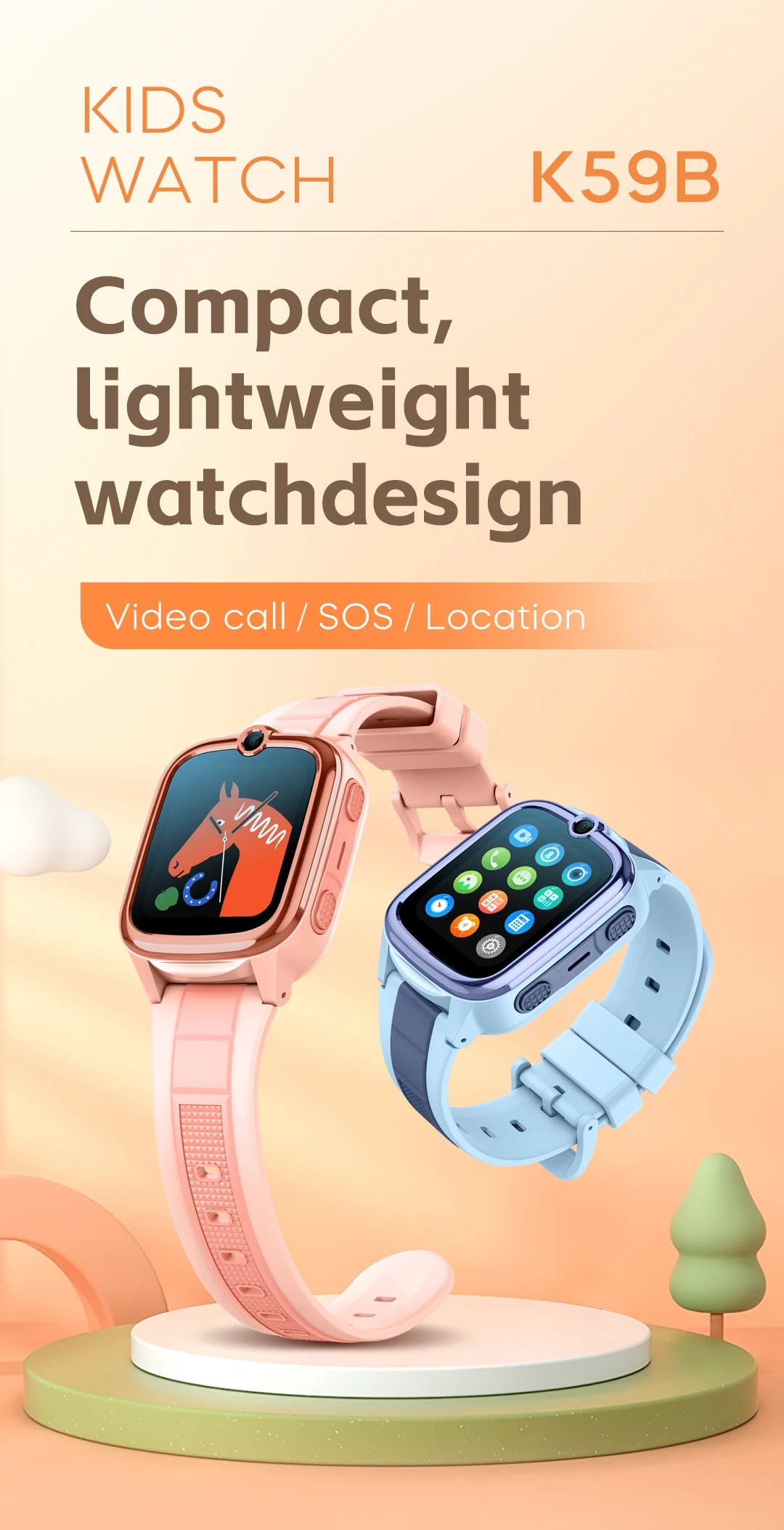 VALDUS 2025 New VK59 4G Kids Watch HD Video Call SOS 0.3 Mpix Camera SIM Card WIFI GPS Positioning Children Smartwatch Boys Gift
