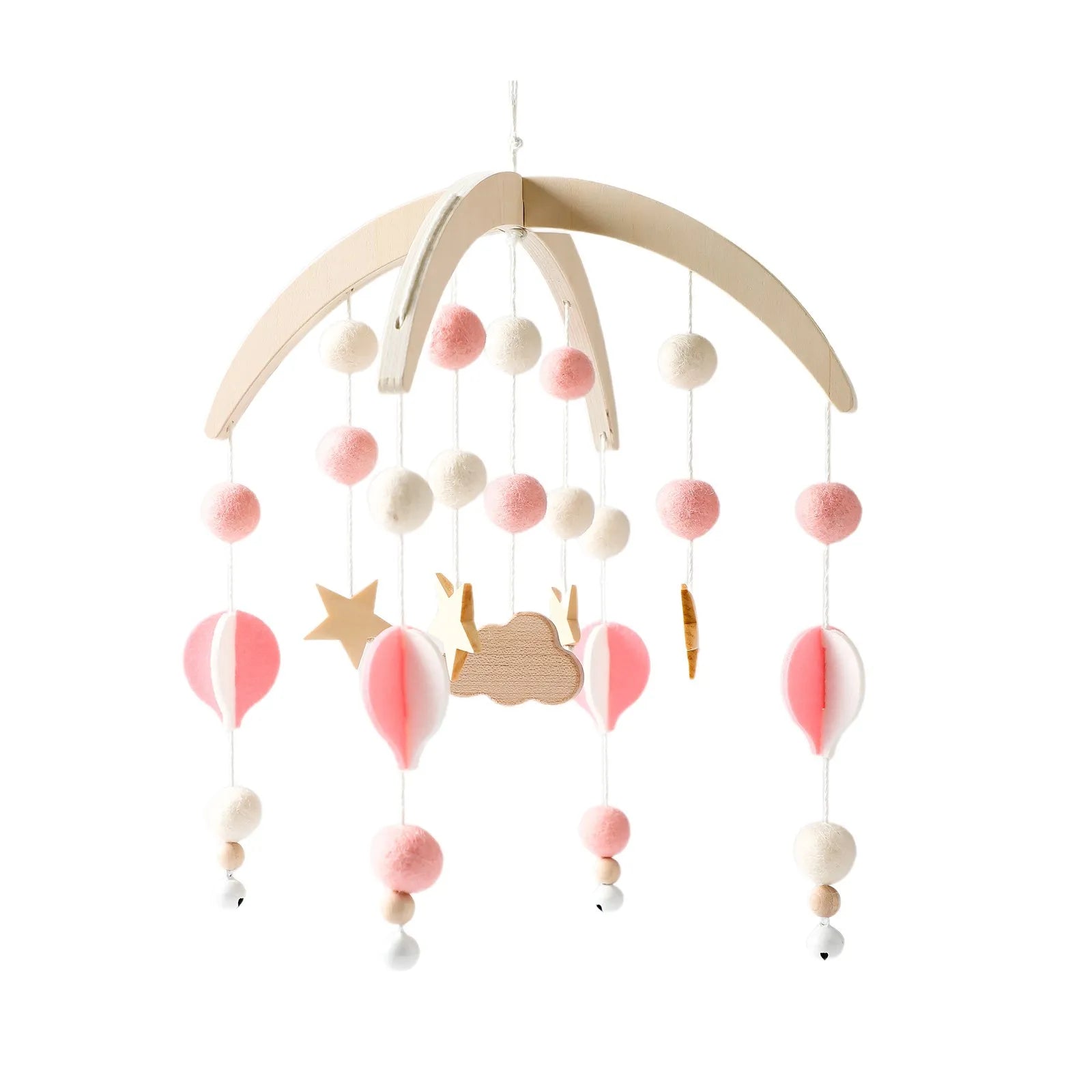 Baby Cloud Crib Mobile with Musical Box – Wooden Rattle Toy for Newborns 0–12M - I YAN