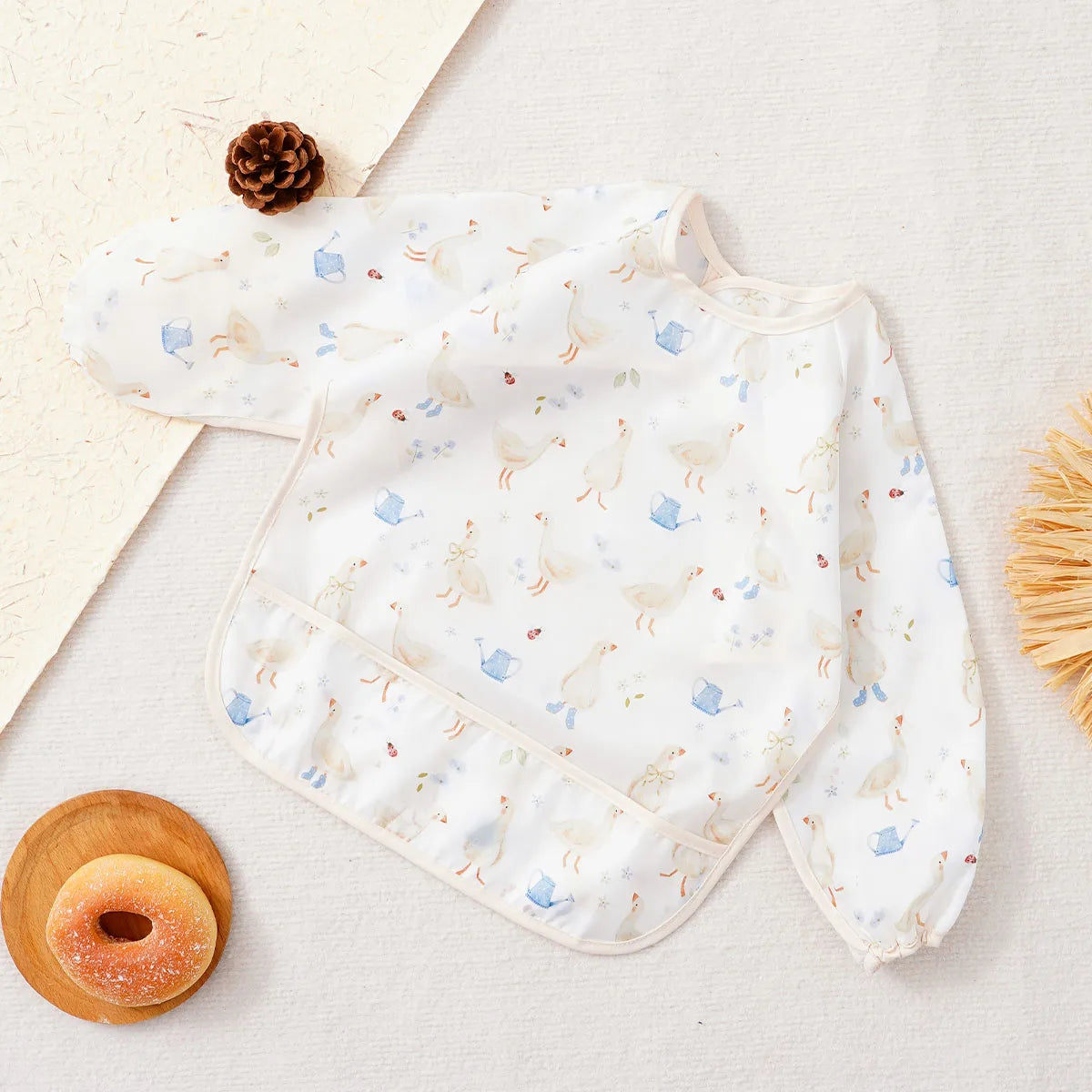 Long Sleeve Baby Bibs Water Dirt Proof Burp Cloths Cute Infant Eating Child Drawing Apron Self Feeding Bib Boy Girl 0-3 Year