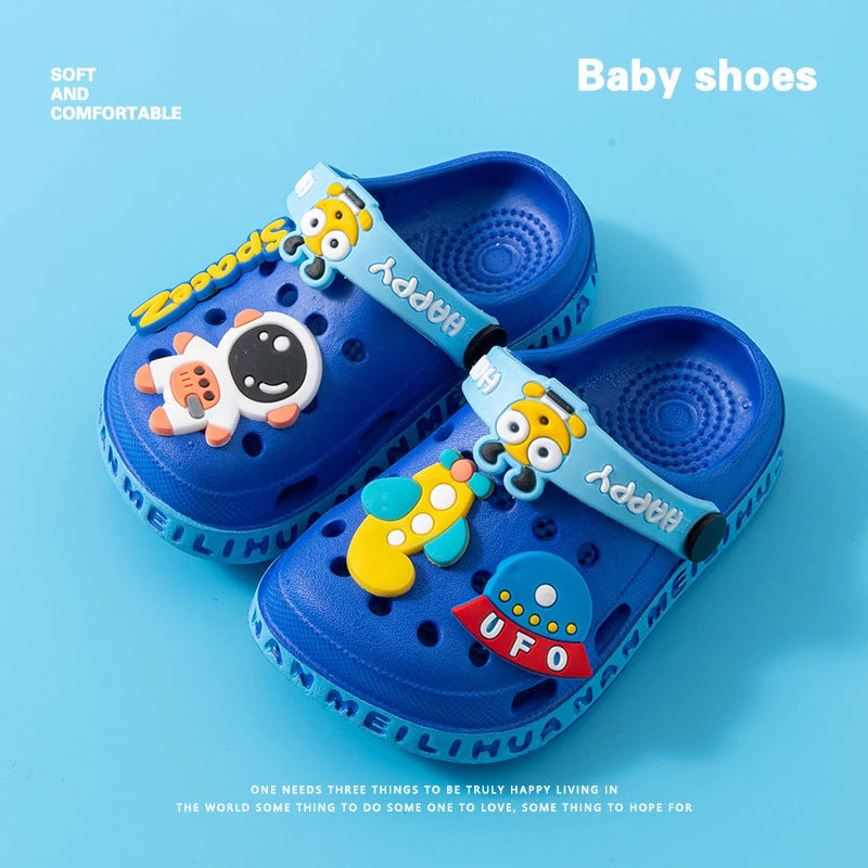 Children's Cartoon Baby Soft-Soled Sandals – Ultra-Light Anti-Slip Infant Closed-Toe Sandals for Boys & Girls Beach Shoes