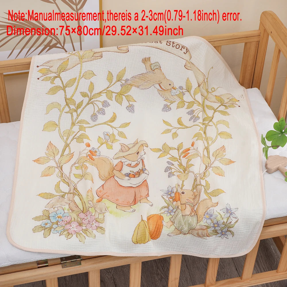 Newborn Baby Bath Towel Class A Pure Cotton Gauze – Soft Absorbent Children's Blanket for All Seasons - I YAN