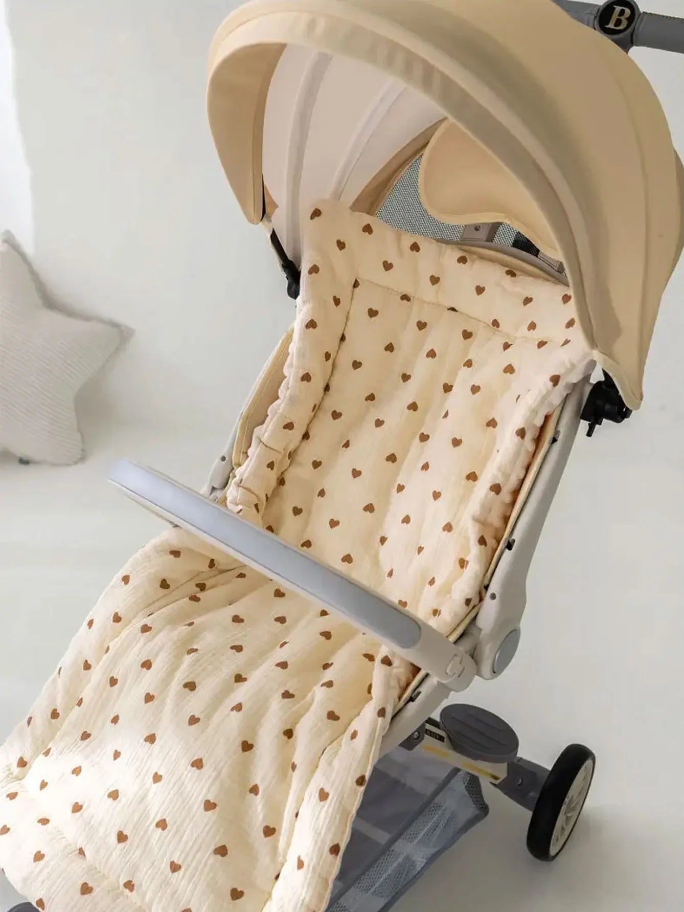 Soft and Comfortable Baby Walking Thick Cartoon Bear Baby Stroller Cushion Cotton Shoulder Strap Baby Stroller Cushion