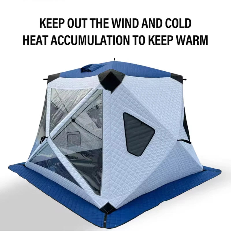 Outdoor Winter Fishing Ice Fishing Tent Camping Gear Warmth-Enhanced Windproof for Cold Weather Fishing Adventures