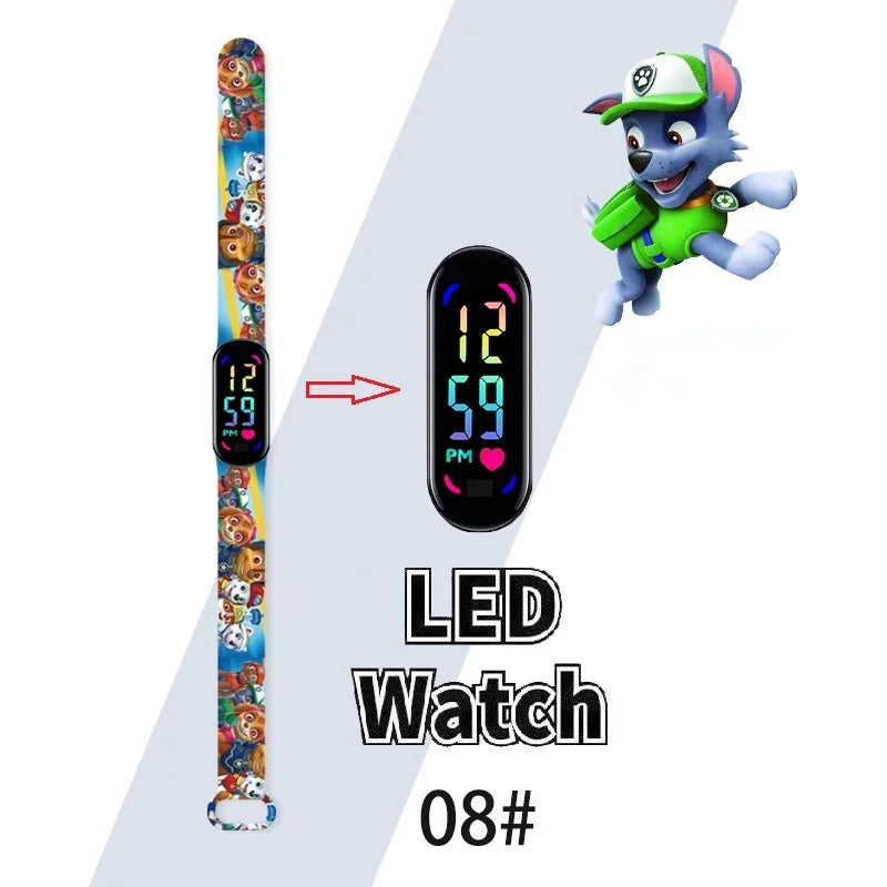 Kids Cartoon LED Touch Screen Watch – Silicone Strap Digital Wristwatch Student Gift for Boys & Girls - I YAN