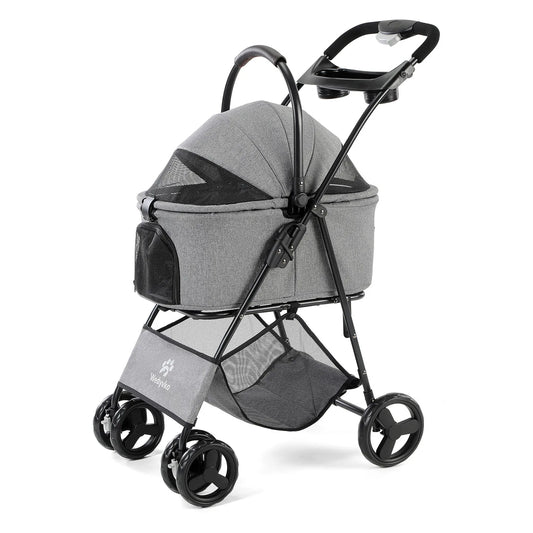 I YAN 3-in-1 pet stroller with removable carrier, waterproof and all-terrain, designed for small and medium dogs and cats, with sunshade.