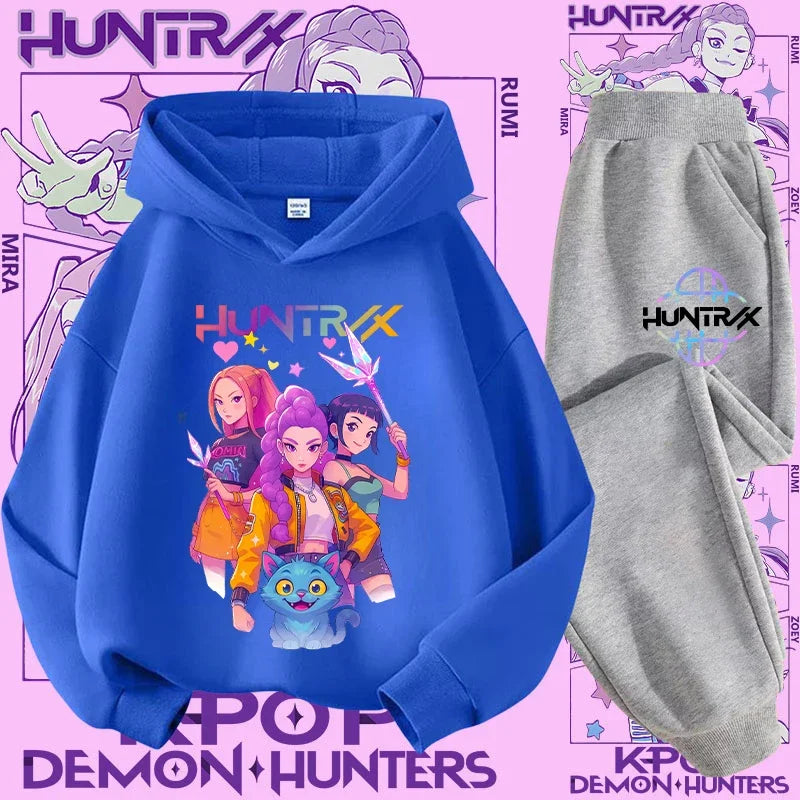 K-Pop Devil Hunter Kids Tracksuit Set – Soft Breathable Hoodie & Pants Girls & Boys Ages 4-13 - I YAN