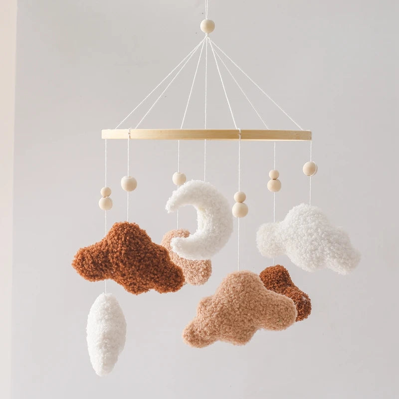 Crochet Stars Baby Crib Mobile – Wooden Bed Bell Hanging Toy for Newborns 0-12M - I YAN