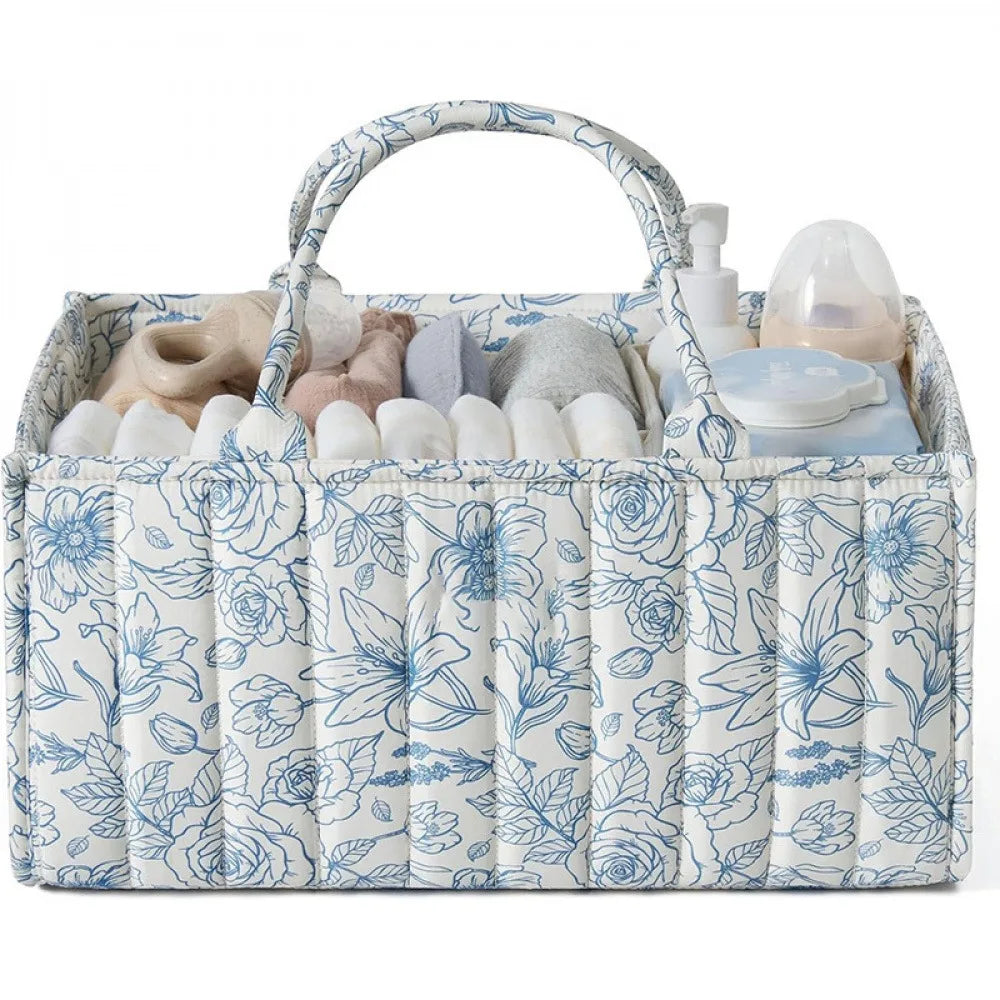 Foldable I YAN diaper bag with multiple compartments for baby essentials, stylish mommy bag for on-the-go baby care.