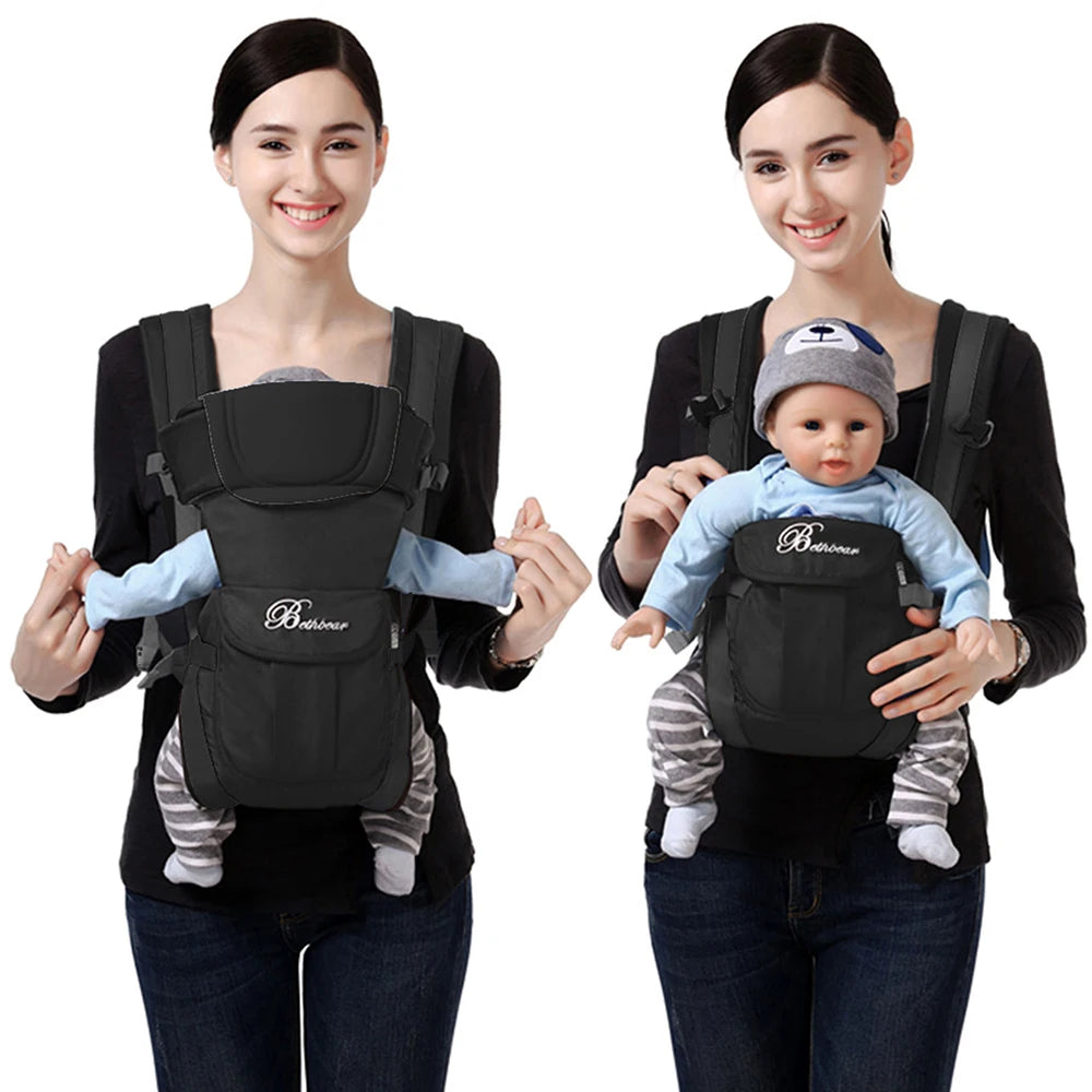 Baby Sling Carrier 4-in-1 Ergonomic Backpack – Easily Adjustable Carrier for Newborn to Toddler - I YAN