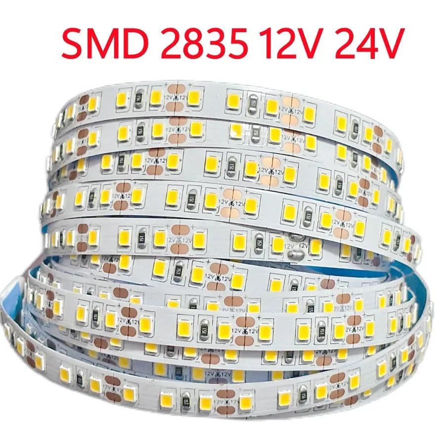 120LEDs/m DC12V 24V Home Lamp Strip 2835 LED Strip Decor Red Ice Blue Green Yellow Pink Flexible And Cuttable 2835 Soft Lamp Bar