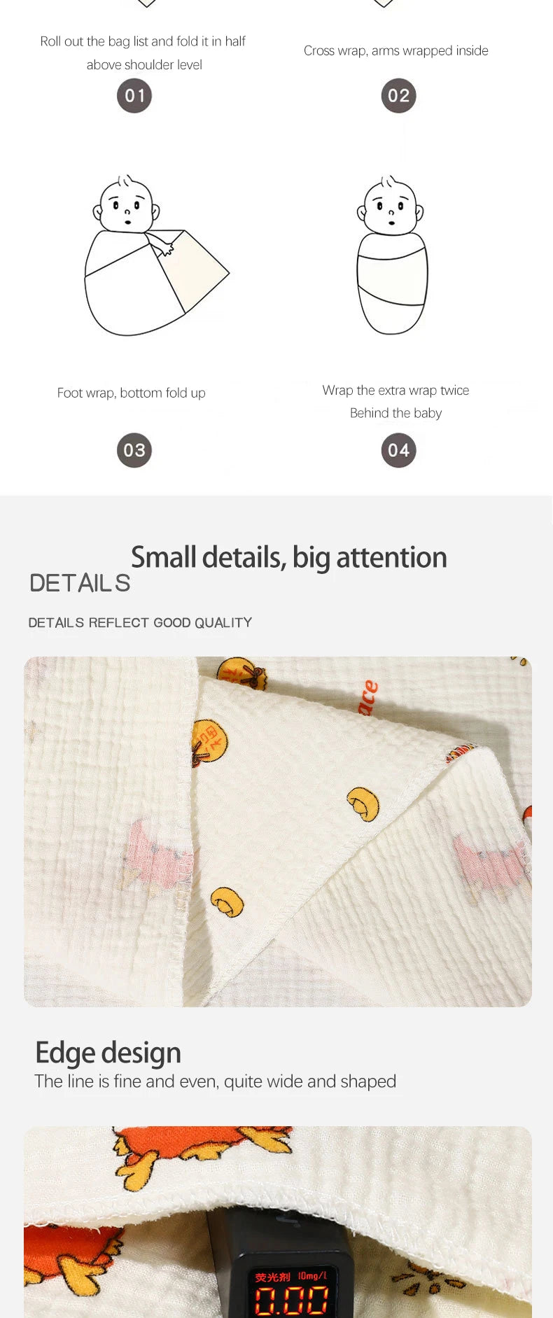 Soft cotton muslin baby receiving blankets by I YAN, 80x80cm, ideal for swaddling and infant bedding for girls and boys.