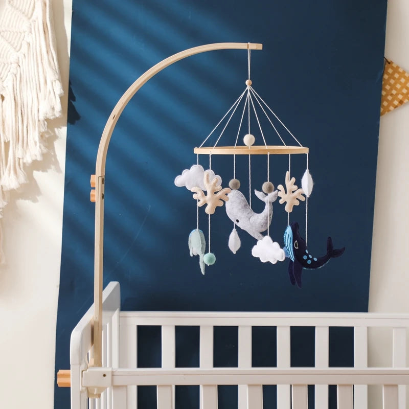 Crochet Stars Baby Crib Mobile – Wooden Bed Bell Hanging Toy for Newborns 0-12M - I YAN