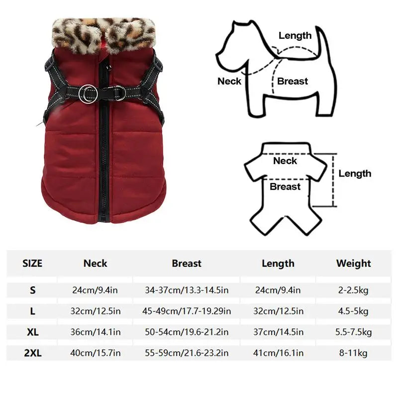 Reflective waterproof winter dog vest with built-in harness, warm pet ski coat by I YAN, suitable for small puppies