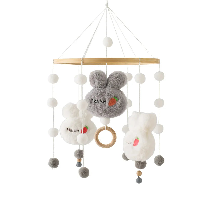 Hot Air Balloon Wooden Baby Crib Mobile – Musical Bed Bell & Rattles for Newborns 0–12M - I YAN