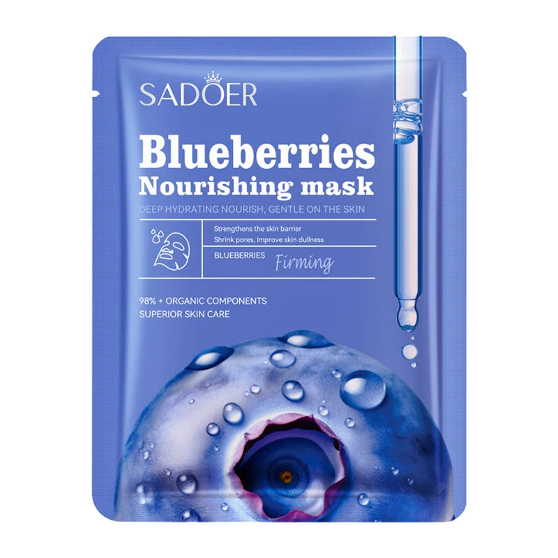10pcs SADOER Fruit Floral Fragrance Face Mask Moisturizing Anti Wrinkle Hydrating Chamomile Facial Masks Skin Care