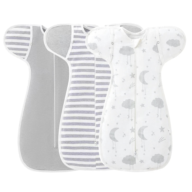 I YAN 100% cotton newborn swaddle sleepsack for 0-6 months, soft muslin baby blanket set for swaddling and bedding.