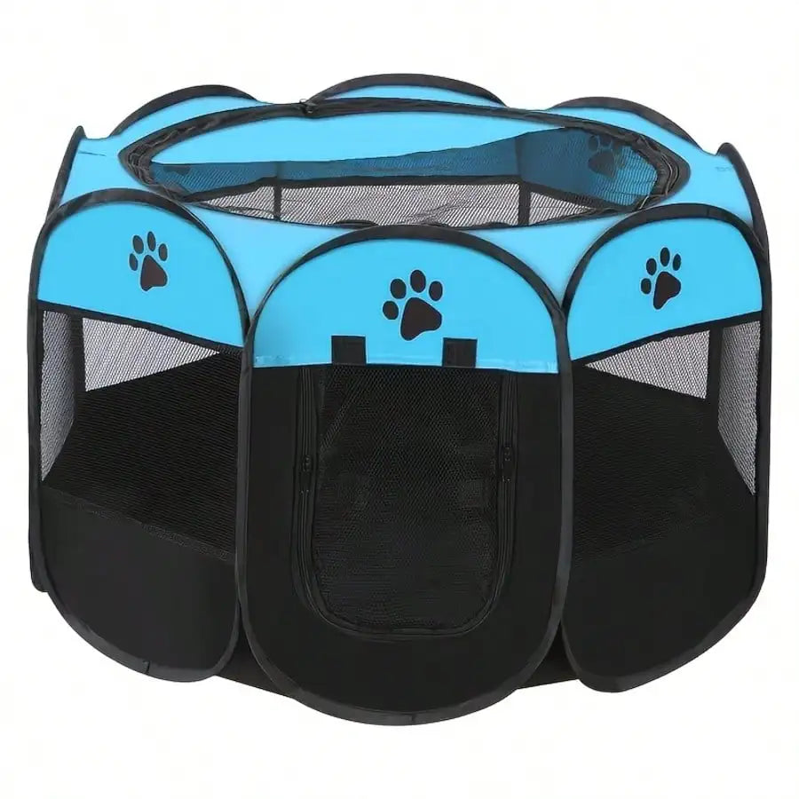 Foldable Octagonal Pet Playpen Breathable Mesh Portable Exercise Fence Indoor Outdoor Use Lightweight Easy Storage Puppy Kitten Enclosure For Home Camping Travel Small Animals