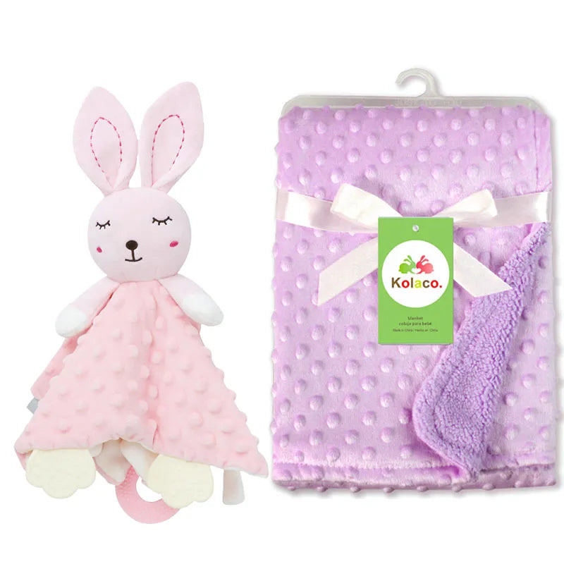 Soft I YAN personalized baby blanket and lovey set with minky dot fabric, perfect for boys and girls, ideal for baby shower gifts