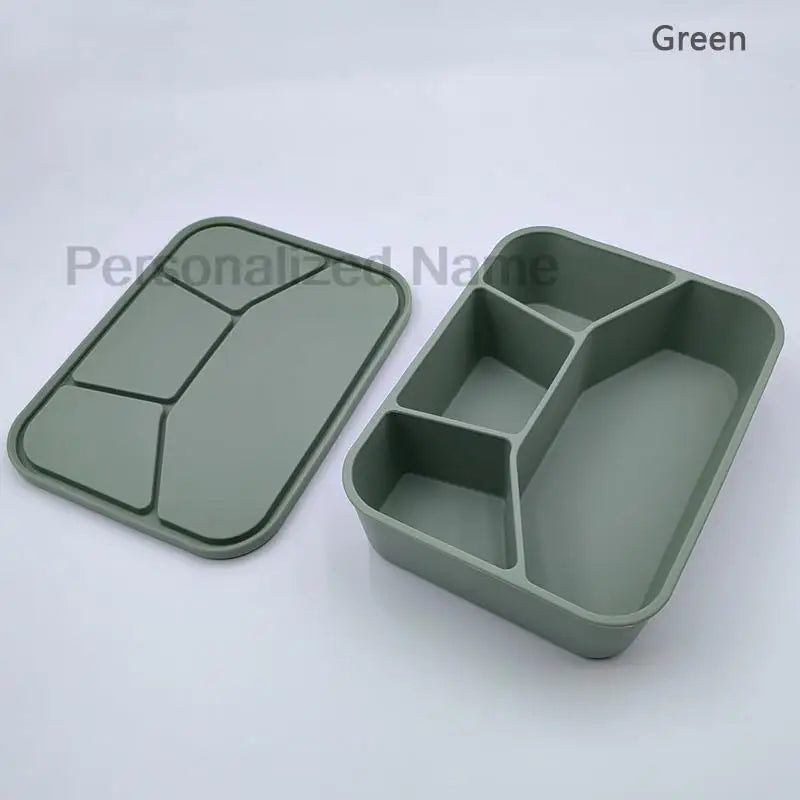 Silicone Bento Lunch Box | 4-Compartment Leakproof Food Container for Kids & Adults - I YAN