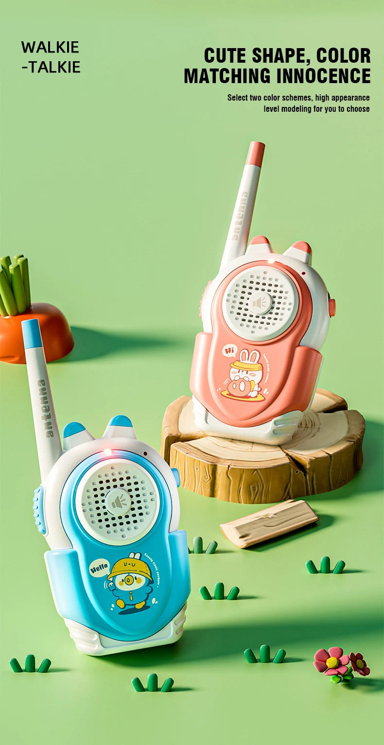 2PC Children's Walkie-talkies Wireless Cartoon Pagers Remote Intercom Outdoor Kids Toys Parent-child Interaction Education Game