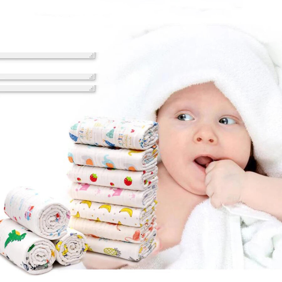 Baby Bath Towel Newborn Bathrobe 4-Layer Pure Cotton Gauze – Soft Swaddle Blanket & Washcloth for Boys & Girls - I YAN