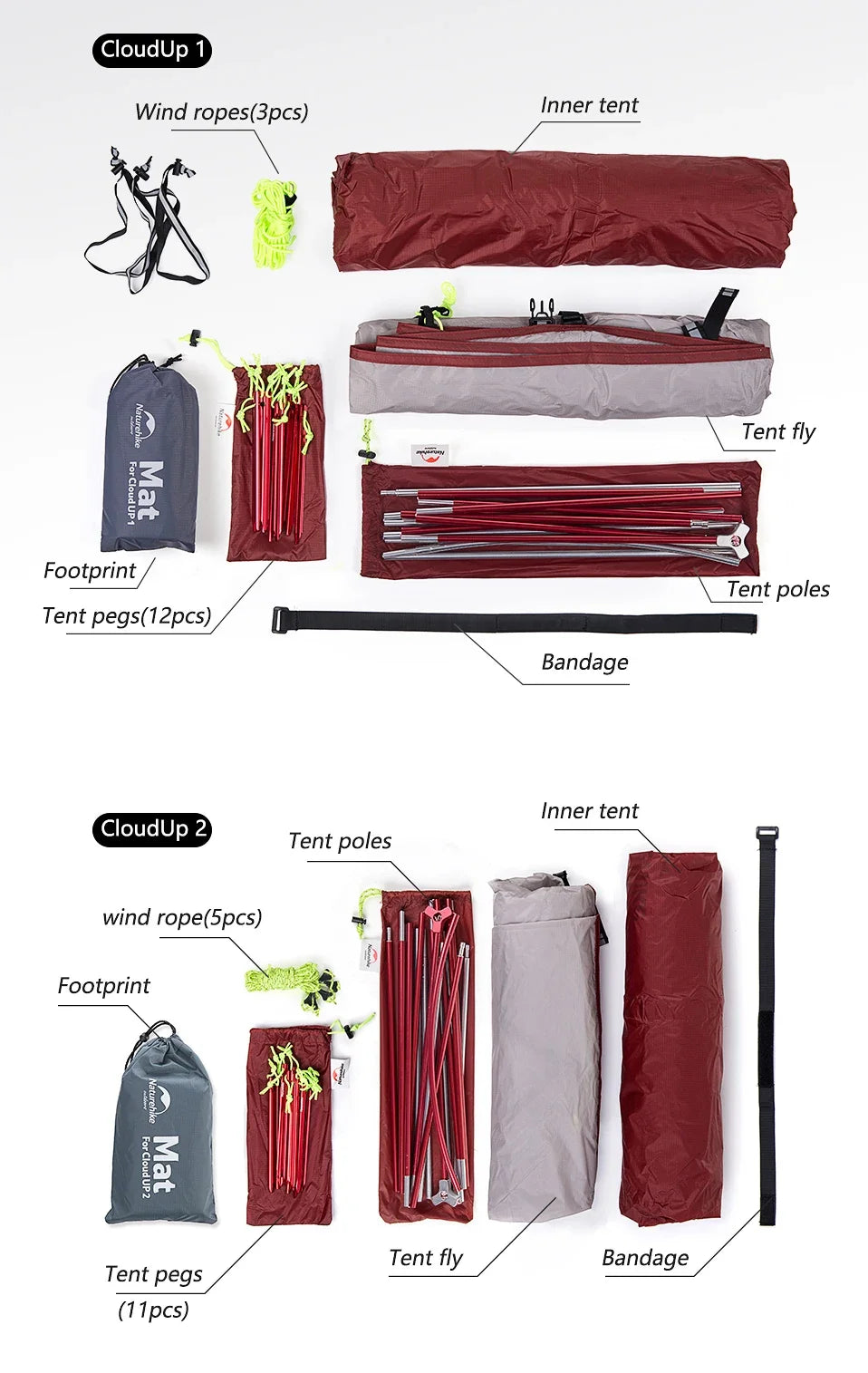 1 2 3 Person Camping Tent Ultralight Waterproof Trekking Tents Hiking Backpacking Shelter Tent Travel Tent