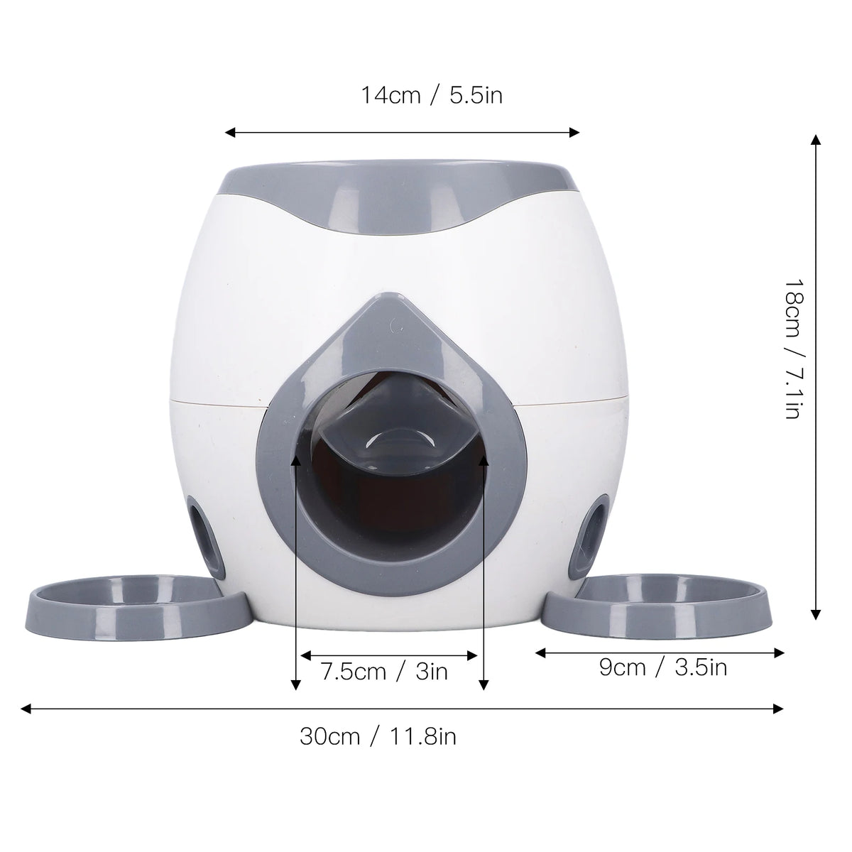 I YAN dog tennis ball feeding machine with two tennis balls, an interactive training toy for dogs, visible in the image.