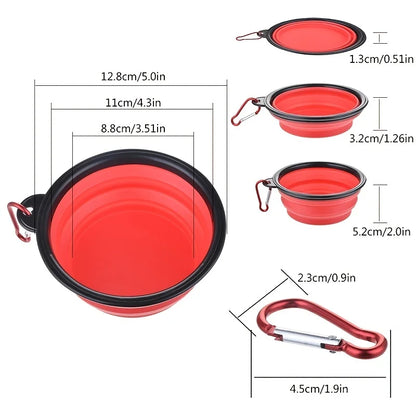 Durable I YAN portable pet food bowl made of TPR silicone, collapsible design for cats and dogs, suitable for travel and outdoor use.
