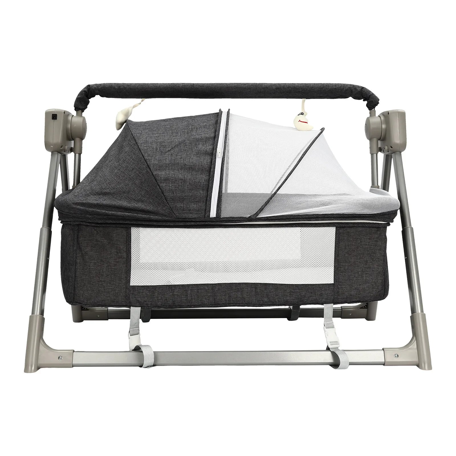 I YAN portable electric baby swing cradle with Bluetooth, rocking bassinet for infants, compact and comfortable for soothing sleep.
