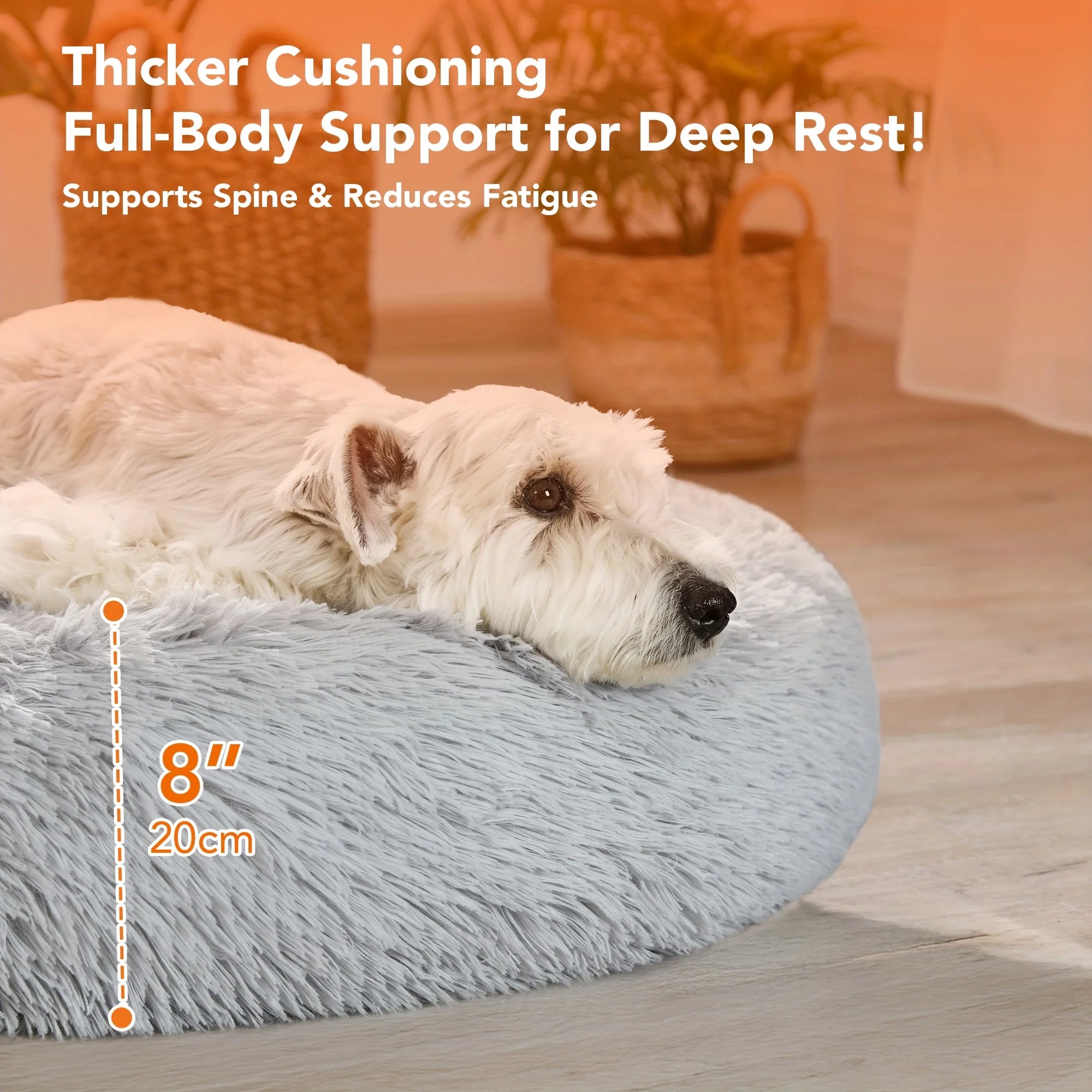 Compact Washable Dog Beds for Small Dogs & Cats - Soft Donut Dog Bed, Machine-Friendly, Lightweight, Non-Slip Base
