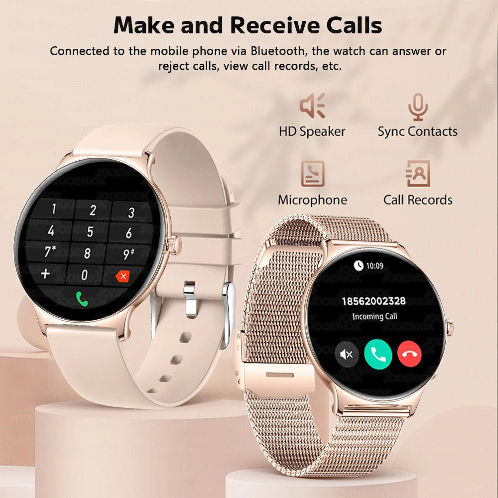 2026 New Ultra Slim AMOLED Smart Watch Women Screen Always Display Time Heart Rate BT Calling High-end Fashion Smartwatch