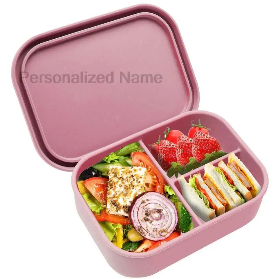 Silicone Lunch Box with 3 Compartments – Leakproof BPA Free Bento Box - I YAN