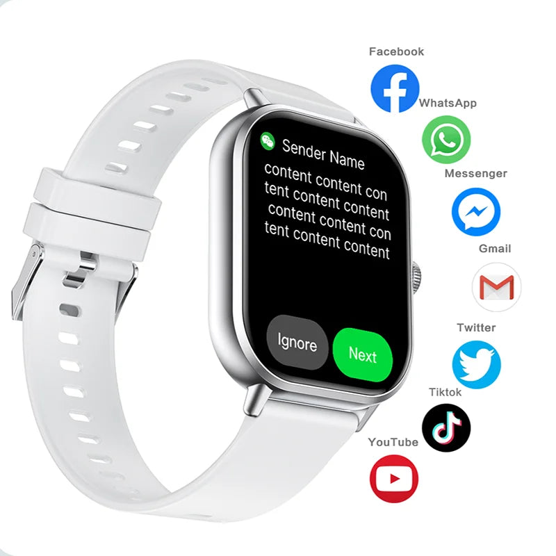 2025 2.01'' Smart Watch Bluetooth Call Play Music Smartwatch Fitness Clock Sport Waterproof Watches for Men Women iPhone Android